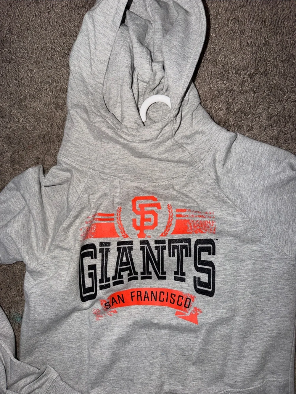 San Francisco Giants girls Gray Hoodie with Orange & Black Logo